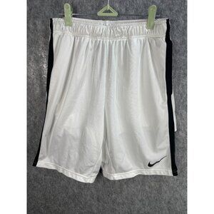 Nike Dri-Fit Mens White Training Shorts Size L Drawstring Basketball